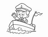 Captain Coloring Boat Coloringcrew sketch template