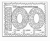100th Coloringhome Schultag Countdown Preschool Hundred 100s sketch template