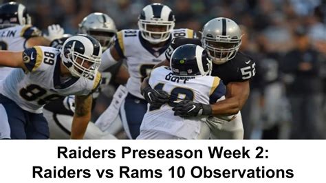 Raiders Vs Rams Preseason 2 10 Observations Youtube