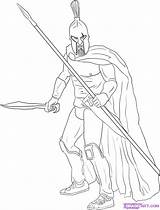 Sparta Coloring Spartan Designlooter Warrior Draw Step sketch template