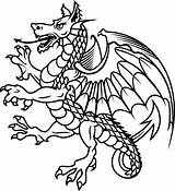 Dragon Heraldry Rampant Kids Ca Device sketch template