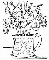 Easter Coloring Pages Egg Tree sketch template