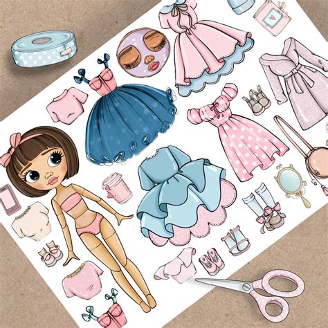 printable paper doll blythe  clothes digital  instant
