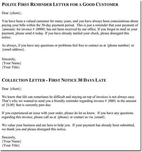 collection letter samples  templates  examples   format