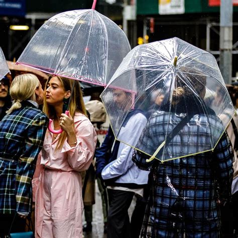 New York Fashion Week Street Style Trend Clear Umbrellas