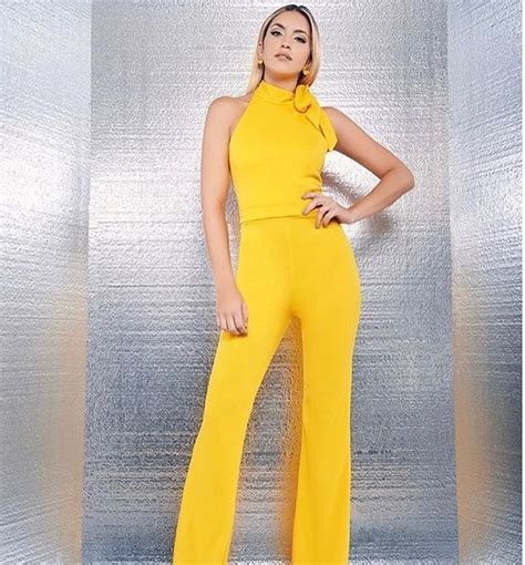yellow pageant interview jumpsuit pageant wear pageant casual wear pageant interview outfit