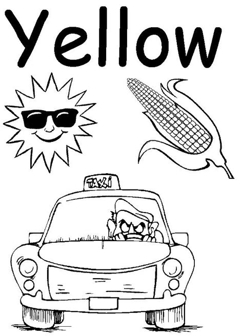 yellow coloring pages  toddlers home family style