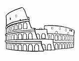 Colosseum Roman Coloring Simple Drawing Rome Drawings Coloringcrew Romano Coliseo Travel Choose Board Color Super sketch template