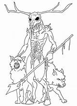 Coloring Skyrim Hircine Elder Scrolls Delightful sketch template