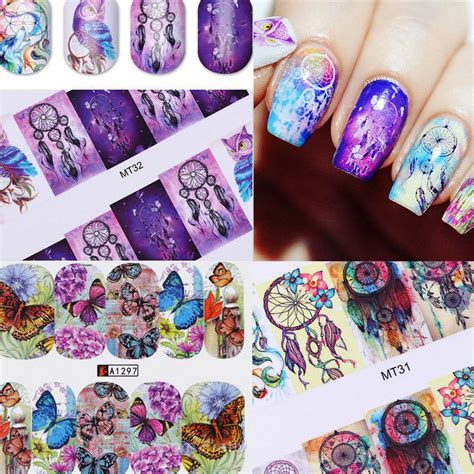 patterns water decals nail art transfer stickers big sheet manicure decoration ebay