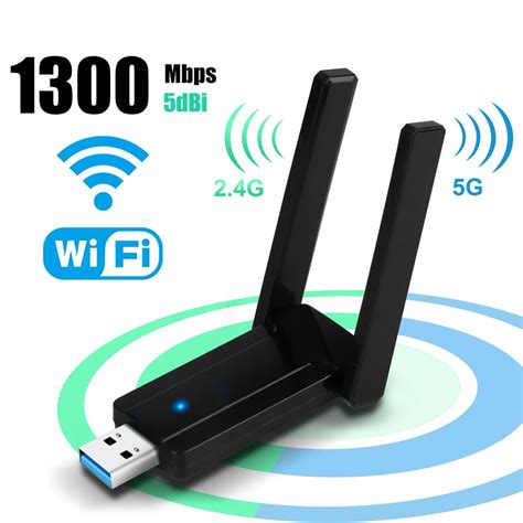 Eeekit Usb Wifi Adapter For Pc 1300mbps Dual Band 2 4ghz 5ghz Fast Usb3