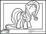 Fluttershy Coloring Pages Pony Little Whole Body sketch template