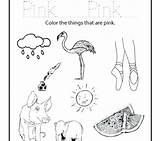 Worksheets Pink Coloring Pages Color Nursery Worksheet School sketch template