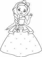 Princess Little Coloring Vector sketch template