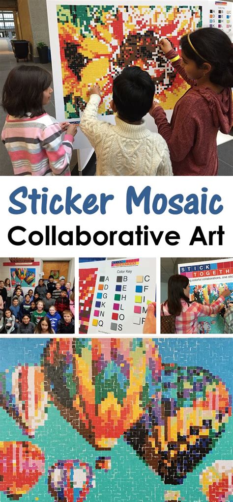 sticker mosaic posters collaborative art activity ss blog