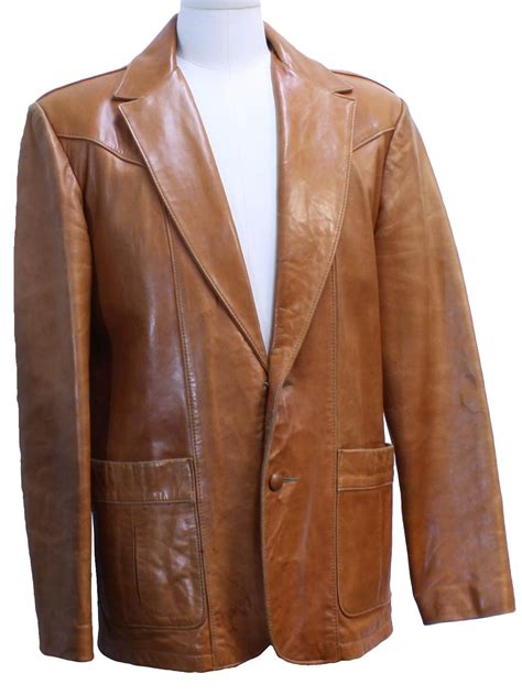 Vintage 70s Leather Jacket 70s The Legacy Mens Saddle
