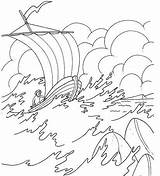 Storm Coloring Pages Jesus Calms Sea Kids School Sunday Calming Wither Colouring Bible Noah Boat Crafts Followers His Sheets Crossed sketch template