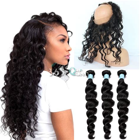 7a malaysian virgin hair weave 3 bundles loose deep curly with 360 full