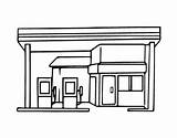 Filling Station Coloring Grocery School Coloringcrew Farm Store Buildings sketch template