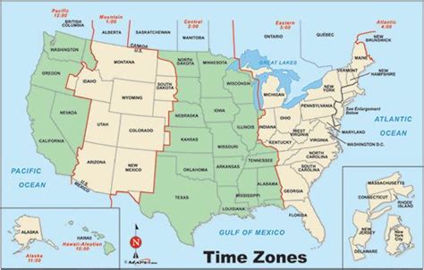 Time Zones Map Usa And Canada Secretmuseum