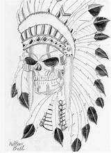 Skull Tattoo Indian Native Tattoos Designs Drawing Drawings Mask Gas Coloring Pages American Skulls Meaning Deviantart Stencils Cool Google Guys sketch template