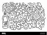 Pesach Passover Hebrew Doodle Greeting sketch template