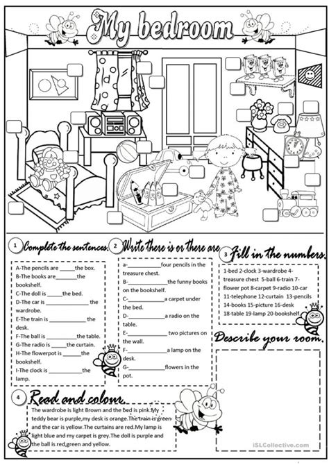 bedroom worksheets worksheets