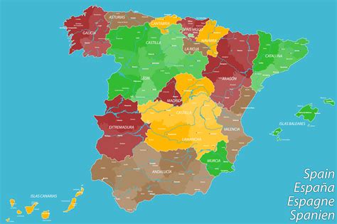 spain map guide   world