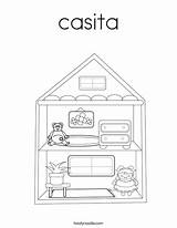 Coloring Casa Casita Print Ll Twistynoodle Dollhouse Favorites Login Add sketch template