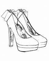 High Heel Coloring Shoe Pages Shoes Heels Drawing Heeled Getcolorings Template Getdrawings Color sketch template