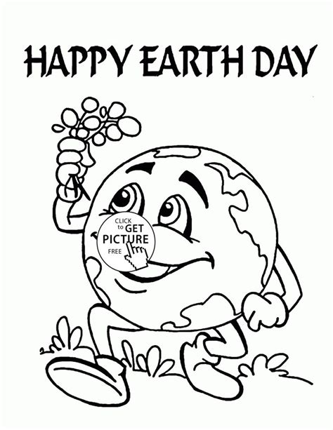 cute earth earth day coloring page  kids coloring pages