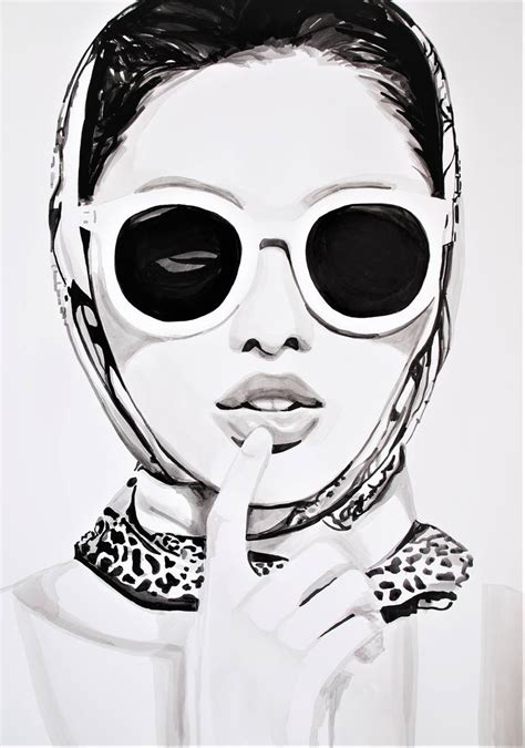Lady With Sunglasses 100 X 70 Cm Art Print Girl With Sunglasses
