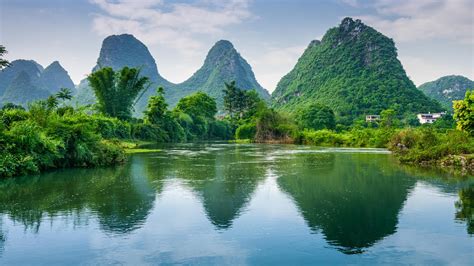 peaceful greenery  yangshuo county  rwallpaper