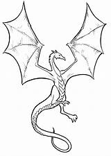 Coloring Dragon Pages Skeleton Library Clipart Easy sketch template