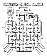 Easter Maze Mazes Chick Kids Pages sketch template
