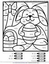 Color Multiplication Easter Number Coloring Numbers Pages Worksheets Math sketch template