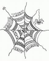 Halloween Coloring Pages Adult Scary Adults Printable Color Spider Web Print Popular Colorings Getcolorings sketch template