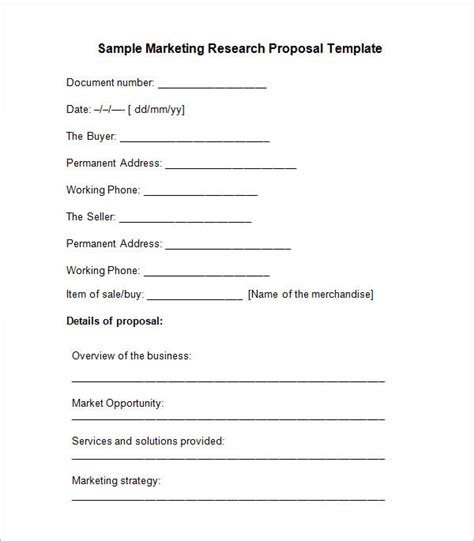 research proposal templates   word  samples formats