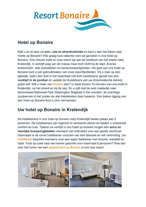 publications resort bonaire hotel op bonaire page  created  publitascom