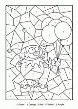 Clown Number Color Coloring Numbers Pages Kids Printables Education Wuppsy Colour Colouring Printable Sheets Clowns Activity Carnaval School Math Choose sketch template
