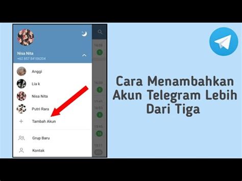 menambahkan  akun  telegram youtube