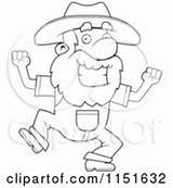 Prospector Happy Clipart Cartoon Dancing Vector Man Outlined Coloring Chubby Miner Cory Thoman Freaking Illustration Poster Print Parchment Banner Over sketch template