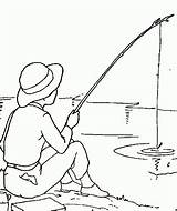 Fishing Drawing Drawings Fishermen Coloring Fish Pixgood sketch template