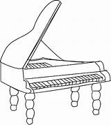 Piano Grand Coloring Drawings Musical Instruments sketch template