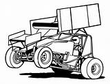 Sprint Car Racing Clipart Race Drawing Clip Cars Outline Dirt Vector Coloring Pages Track Drawings Template Line Late Speedway Model sketch template