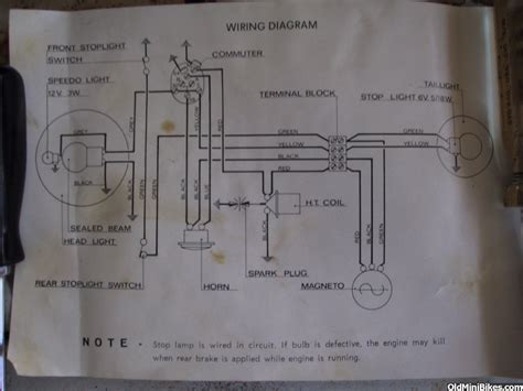 cev wiring diagram typical  benellifantic  style minibikes oldminibikescom