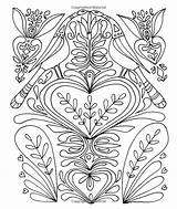 Folk Coloring Pages Polish Color Just Add Template Line Adult Amazon sketch template