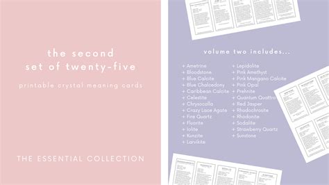 printable crystal information cards theessentialcollection