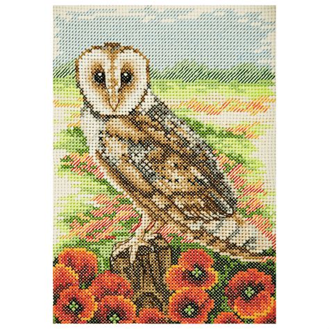 counted cross stitch kit essentials owl anchor groves  banks