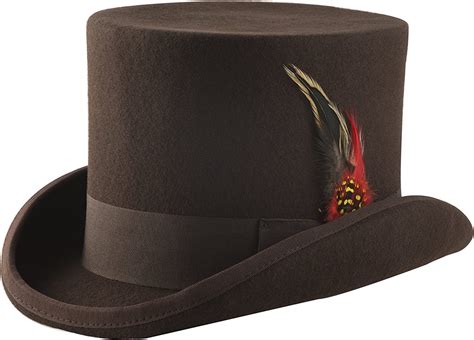 amazoncom brown top hat lined wool felt clothing shoes jewelry